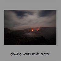 glowing vents inside crater